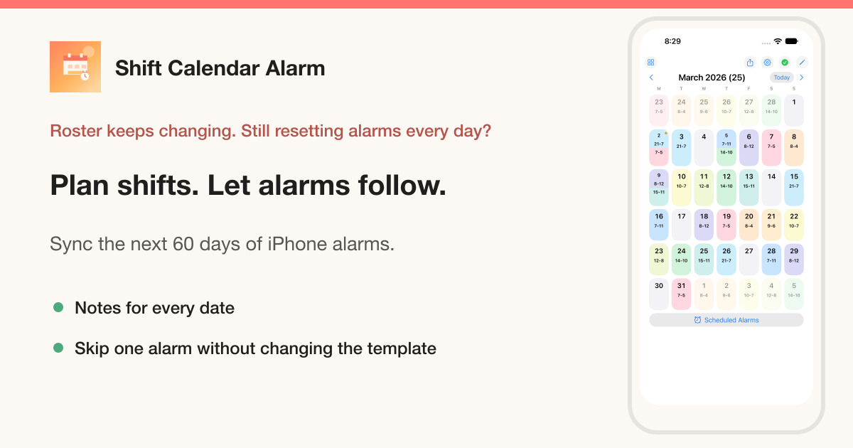 Shift Calendar Alarm