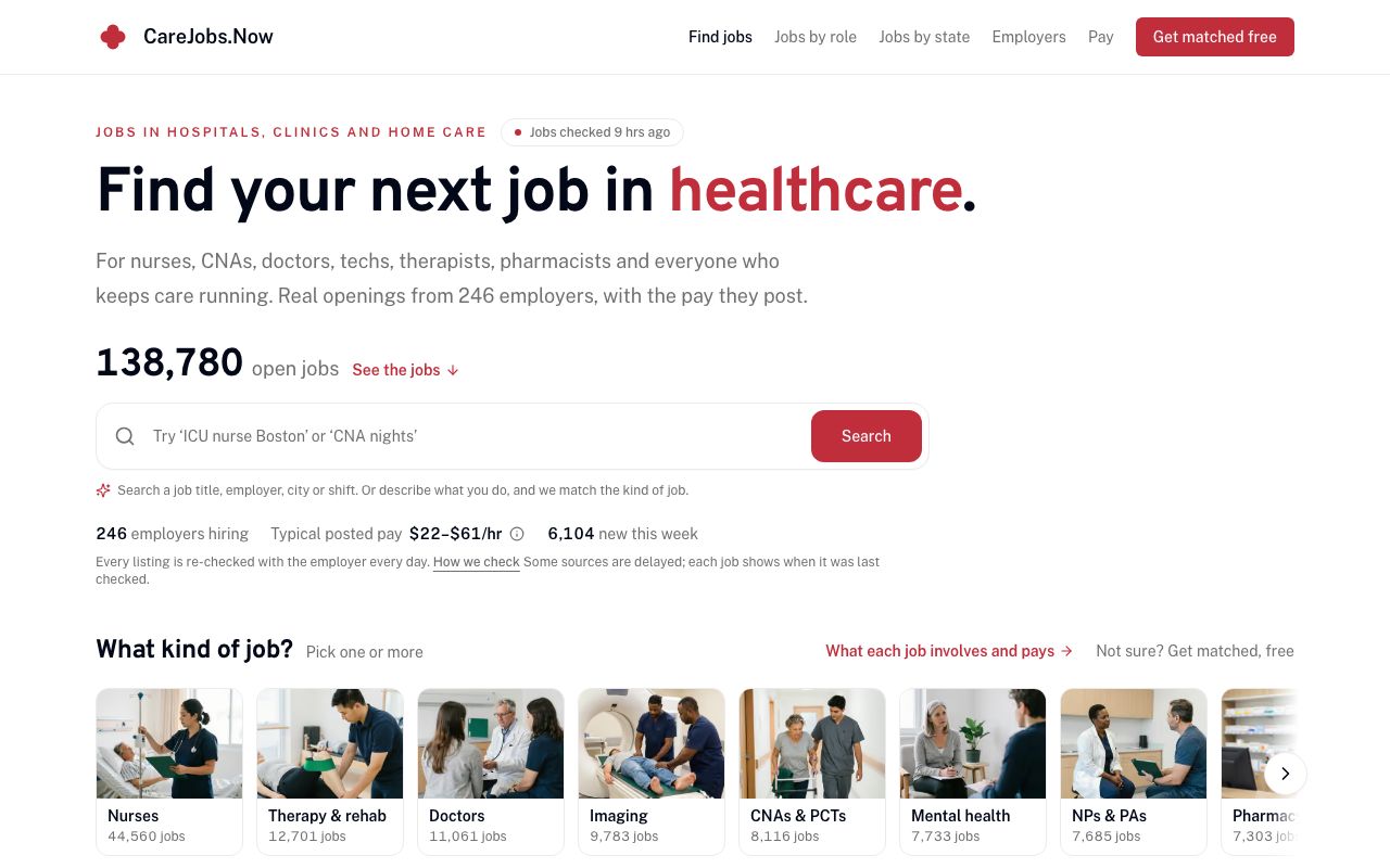 CareJobs Healthcare Jobs MCP (MCP server)