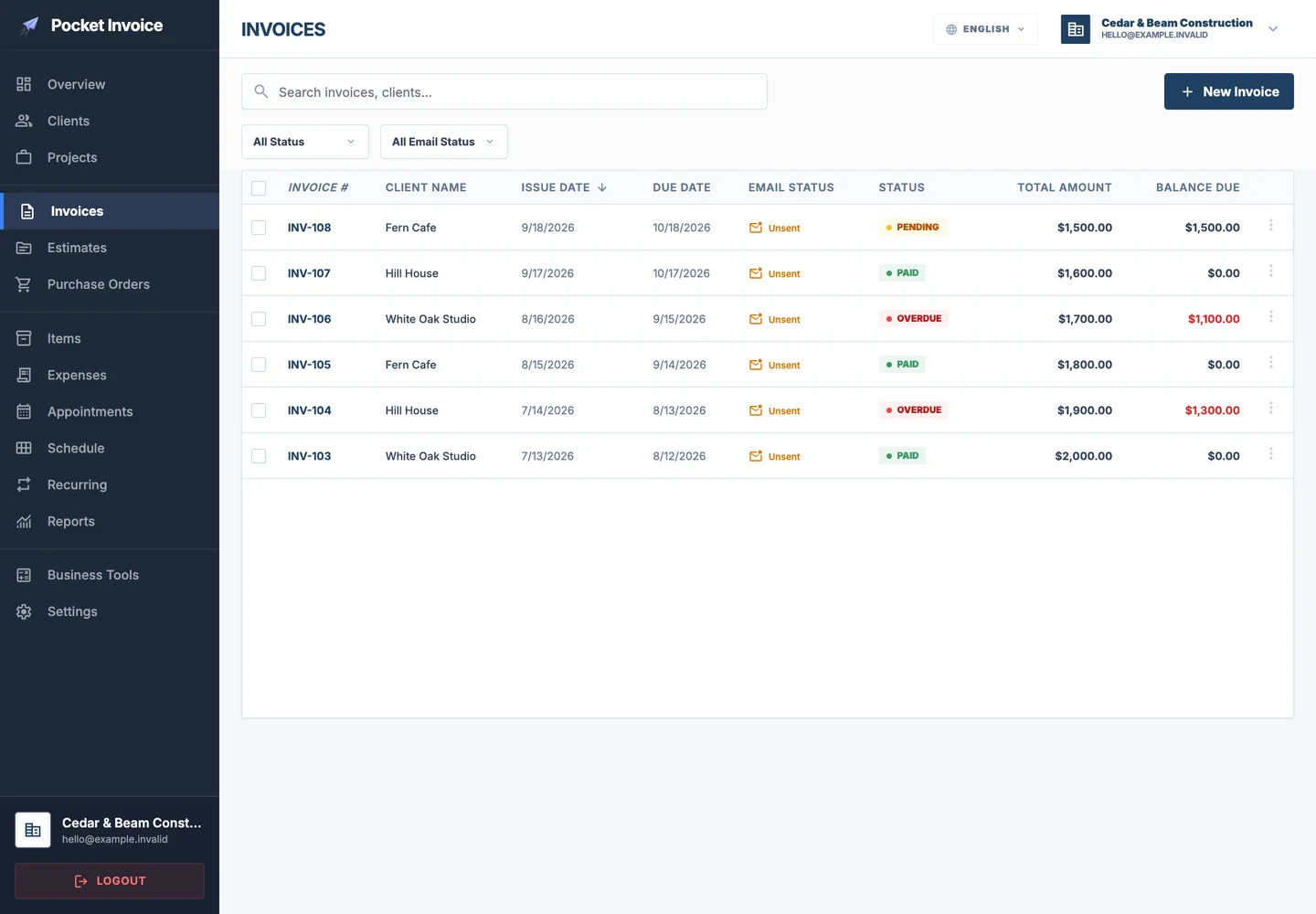 Pocket Invoice